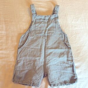 Zara Baby Linen Overalls (Blue/Gray)